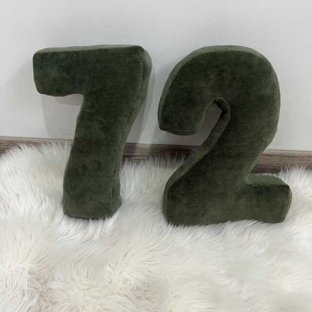 Velour Number Pillow Personalized Kid Room Decor - image 1