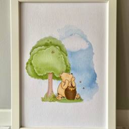 Set Of 3 Winnie The Pooh Personalised Name Print - Nursery New Baby Boy Gift Quote Print Baby - thumbnail 2