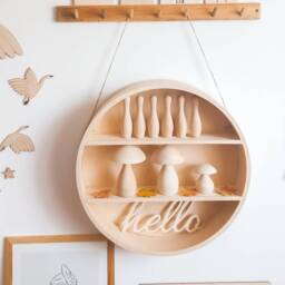 Round Shelf Plywood Wood Decor Regal Runde - thumbnail 3