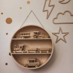 Round Shelf Plywood Wood Decor Regal Runde - thumbnail 1