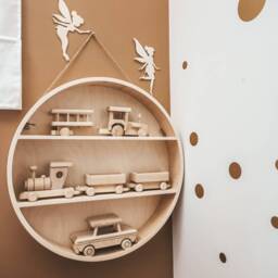 Round Shelf Plywood Wood Decor Regal Runde - thumbnail 2