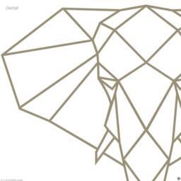 Geometric Elephant Head Wall Decal Polygonal Animal Art - thumbnail 3
