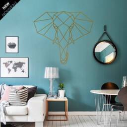 Geometric Elephant Head Wall Decal Polygonal Animal Art - thumbnail 2