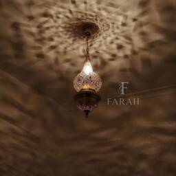 Antique Moroccan Brass Ceiling Pendant Light - Handmade Decor Lighting - thumbnail 3