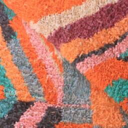 Moroccan Multi-Colors Rug, Beni Ourain Orange Wool Berber Custom Handmade Rug - thumbnail 4
