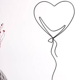 Handmade Wire Balloon Sculpture Concrete Base, Line Art Decor - thumbnail 4