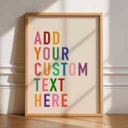 Custom Text Print, Unframed Art, Bold & Bright Funky Colours, Motivational Quotes, Create Your Own, Personalised, Typography, Wall - thumbnail 1