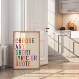 Custom Text Print, Unframed Art, Bold & Bright Funky Colours, Motivational Quotes, Create Your Own, Personalised, Typography, Wall - thumbnail 3