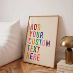 Custom Text Print, Unframed Art, Bold & Bright Funky Colours, Motivational Quotes, Create Your Own, Personalised, Typography, Wall - thumbnail 2