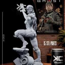 Commander Of The Last Stand - Sci-Fi Hero Space Armoured Warrior Shepard Resin Figure 16K - thumbnail 4