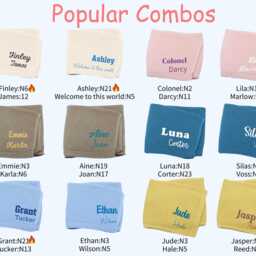 Personalized Organic Cotton Baby Blanket - Hand-Embroidered Keepsake - thumbnail 3