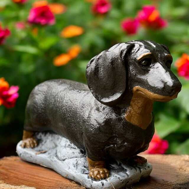 Outdoor Dachshund Statue Concrete Dog Figurine Stone Animal Decoration Handmade Art Front Door Ornament Dog Lover Gift Yard - image 1