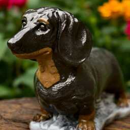 Outdoor Dachshund Statue Concrete Dog Figurine Stone Animal Decoration Handmade Art Front Door Ornament Dog Lover Gift Yard - thumbnail 3