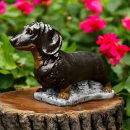 Outdoor Dachshund Statue Concrete Dog Figurine Stone Animal Decoration Handmade Art Front Door Ornament Dog Lover Gift Yard - thumbnail 2