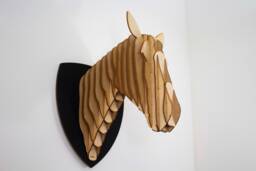 3D Horse Head Wall Decor Laser Cut Mdf Equestrian Art - thumbnail 1