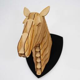 3D Horse Head Wall Decor Laser Cut Mdf Equestrian Art - thumbnail 2