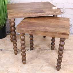Tivani Wooden Side Table Set Of 2 Bobbin Legs - thumbnail 1