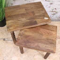 Tivani Wooden Side Table Set Of 2 Bobbin Legs - thumbnail 3