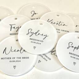 Personalised Bridal Party Bauble Handmade Wedding Favour - thumbnail 3