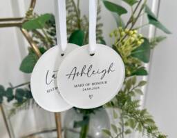 Personalised Bridal Party Bauble Handmade Wedding Favour - thumbnail 1