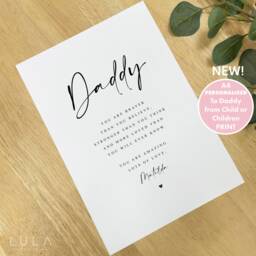 Personalised Daddy You Are Loved Unframed Print From Child Or Children Dad Birthday Gift, Fathers Day Poem Print, Stronger Braver Print - thumbnail 2
