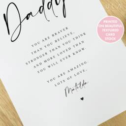 Personalised Daddy You Are Loved Unframed Print From Child Or Children Dad Birthday Gift, Fathers Day Poem Print, Stronger Braver Print - thumbnail 3