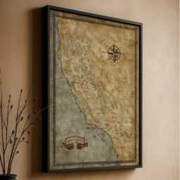 Fantasy California Map Art Print, Housewarming Gift - thumbnail 1