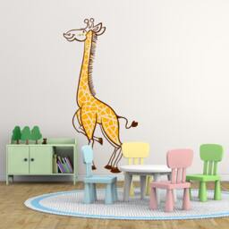 Kids Wall Decal Giraffe, Hand Drawn Sticker, Vinyl Wall Giraffe Children's Room Sticker - thumbnail 1