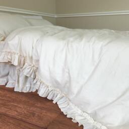 Cream Vintage Ruffle Duvet Cover, Shabby Chic Bedding, Cream Bedding - thumbnail 3