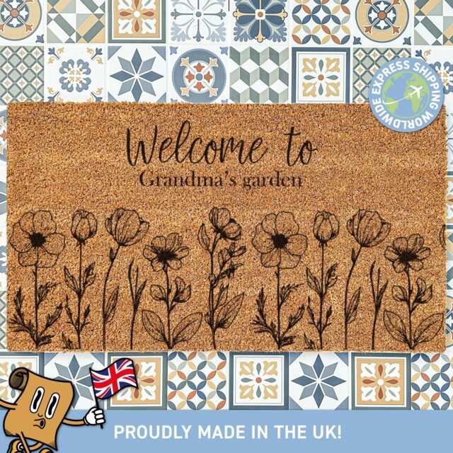 Grandmas Garden, Personalized Garden Gift, Grandparent Custom Rug For Grand Parents, Gift Grandma, Grandma's - image 1