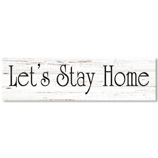 Let's Stay Home Sign - Rustic Farmhouse Wall Decor - Cozy Quote - image 1