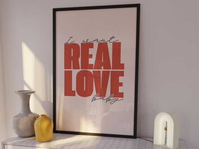 Father John Misty Lyrics Print - Real Love Baby Song, Minimalist Wall Art - image 1