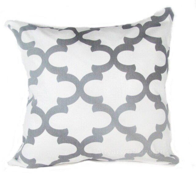 "Gray Pillow.grey Pillow.gray Chain Link Pillow-.16"", 17"", 18"", 20"" 24"" 26"