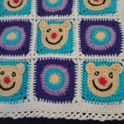 Crochet Baby Boy Blanket/Baby Afghan Toddler Crib Bedding - thumbnail 2