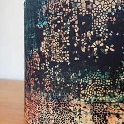 Turquoise Blue Abstract Mosaic Lampshade For Ceiling Pendants Or Standard Table & Floor Lamps - thumbnail 3