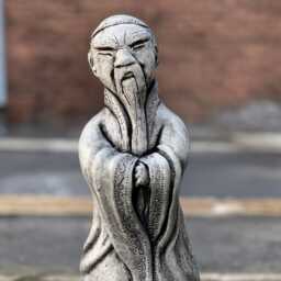 Realistic Chinese Man Figurine Concrete Sculpture Stone Wise Emperor Statue Outdoor Tradition Ornament Lawn Decoration Asian Art Gift - thumbnail 3