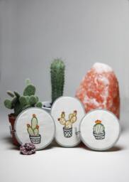 Set Of 3 Cactus Handmade Embroidery Wall Art Decor