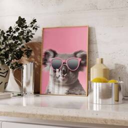 Koala Print, Poster, Funny Animal D??cor, Wall Art, in Sunglasses Modern D??cor - thumbnail 3
