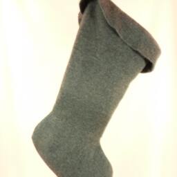 Christmas Stocking Grey Felt Felted Wool Merino Ooak Roses Flowers Kenar Recycled Repurposed Upcycled 586 - thumbnail 3