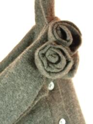 Christmas Stocking Grey Felt Felted Wool Merino Ooak Roses Flowers Kenar Recycled Repurposed Upcycled 586 - thumbnail 1