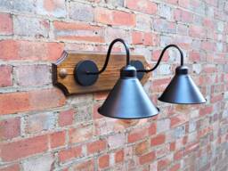 Industrial Lights Vintage English Style Wall Sconce Lighting 2 Metal Shade Lamp