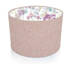 Shetland Oslo Blush Pink With A Voyage Ilinizas Interior Brushed Linen Style Drum Lampshades/Pendant Shade Table Light