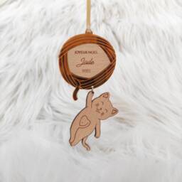 Personalized Christmas Bauble Featuring A Kitten Playing With Ball Of Yarn - My First - Baby, Children, Family - thumbnail 1