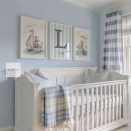 Boys Nursery Prints, Baby Boy Wall Art, Nautical Theme Nursery, Blue Decor, Print, Teddy Bear Navy, Ocean - thumbnail 1