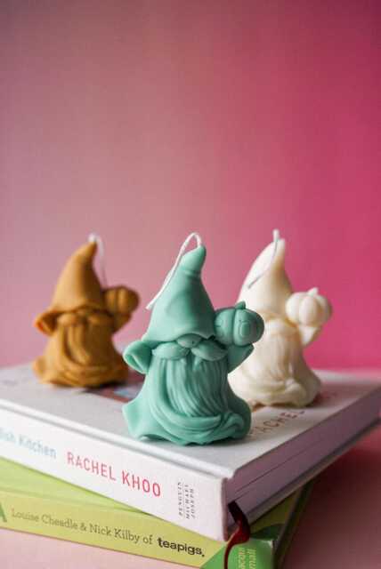 Halloween Gnome Candle With Pumpkin Vegan Soy Wax Autumn Decor - image 1