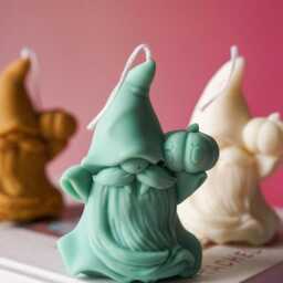 Halloween Gnome Candle With Pumpkin Vegan Soy Wax Autumn Decor - thumbnail 2
