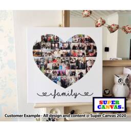 Family Heart Photo Shape Collage Wall Art Framed Canvas Print Unique Wife Husband Mum Dad Friend Birthday Mothers Day Gift - thumbnail 2