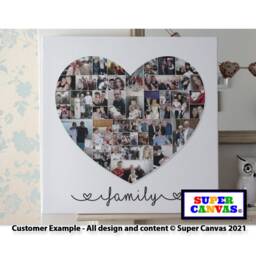 Family Heart Photo Shape Collage Wall Art Framed Canvas Print Unique Wife Husband Mum Dad Friend Birthday Mothers Day Gift - thumbnail 4