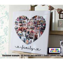 Family Heart Photo Shape Collage Wall Art Framed Canvas Print Unique Wife Husband Mum Dad Friend Birthday Mothers Day Gift - thumbnail 3
