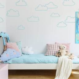 Sketched Cloud Wall Decals - Hand Drawn Decals, Nursery Vinyl Kids Bedroom Cute Stickers - thumbnail 2